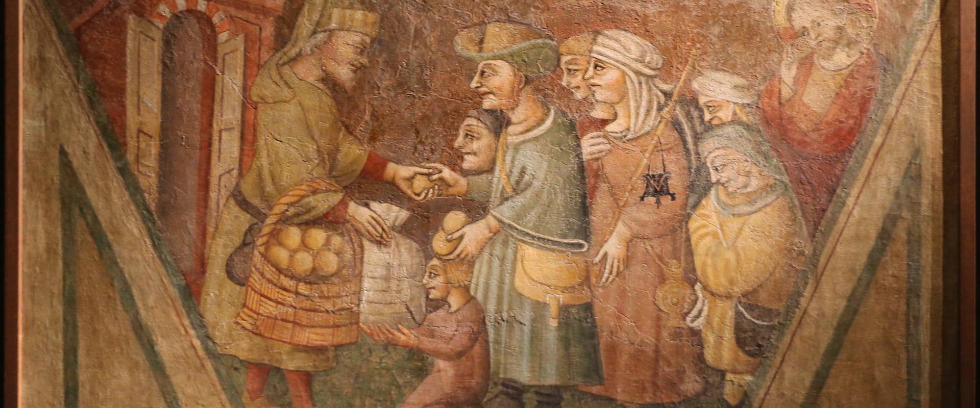 Scuola parmense, opere di misericordia, 1450 ca., sfamare gli affamati foto di Sailko